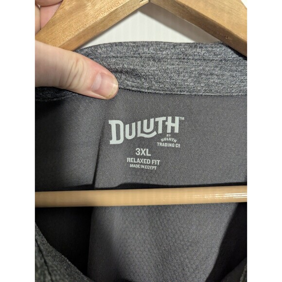 Duluth Moisture Wicking Performance Polo 3XL Mens Gray Zipper Front Pocket - Picture 2 of 5